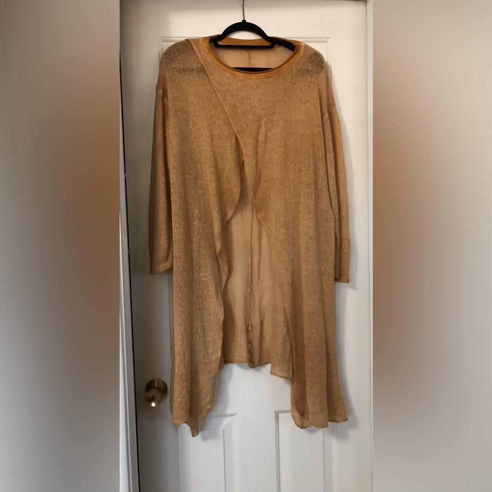This is a very nice cover over type sweater.  You wear it over dresses and pants